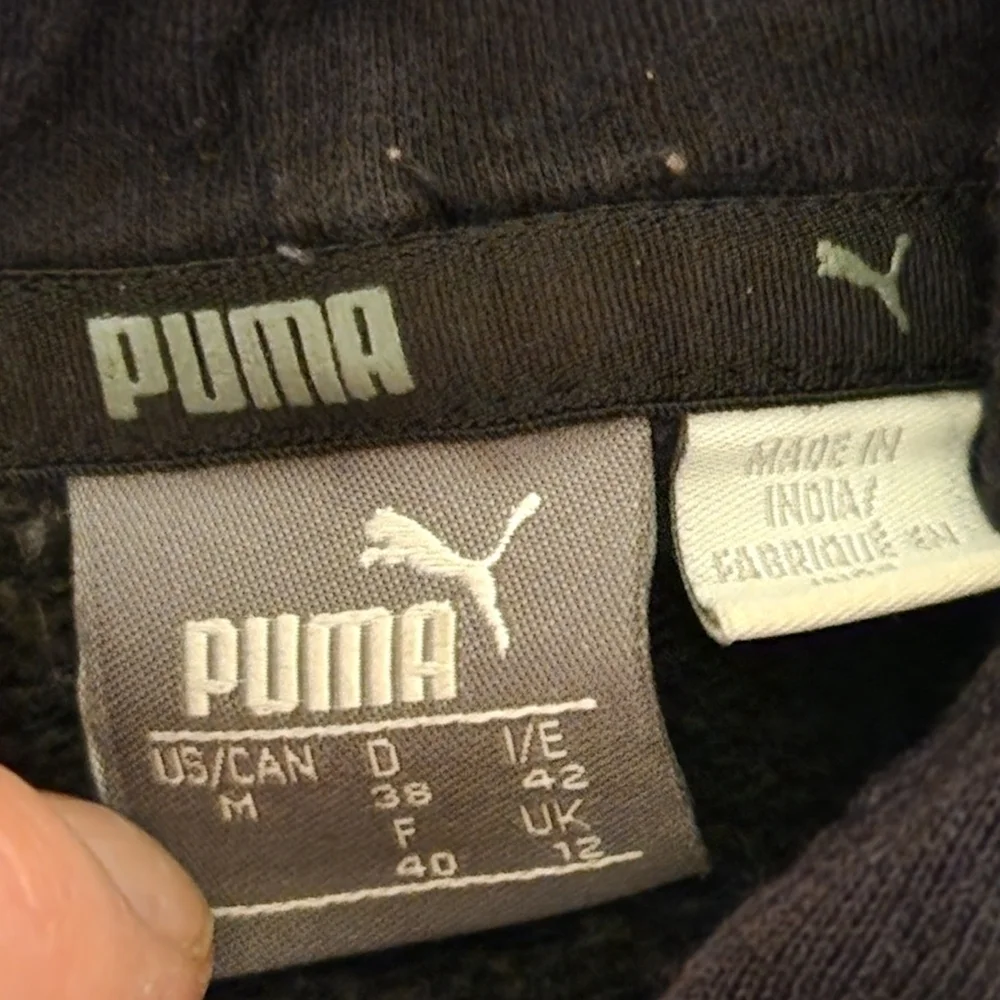 PUMA Boys Youth Fleece Pullover Hoodie Sweatshirt Black Size Medium M